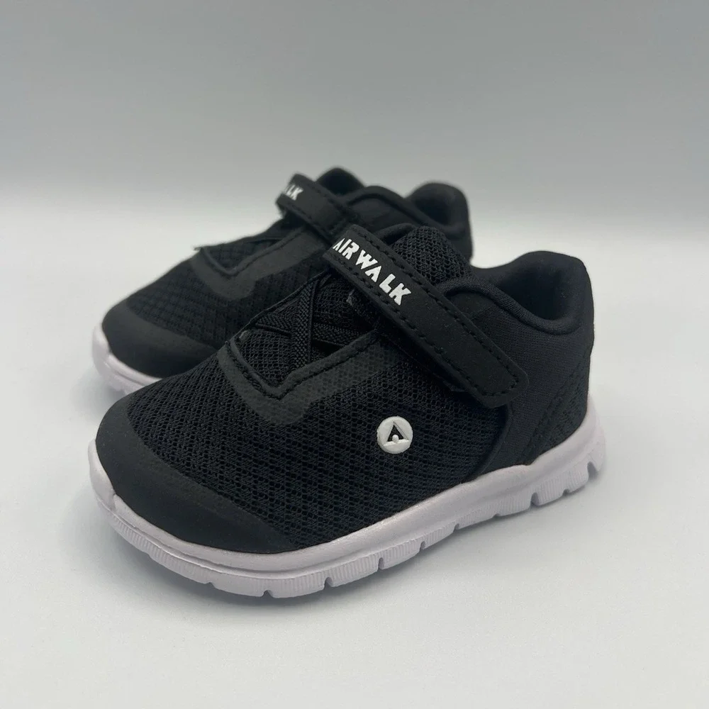 Airwalk Gusto Cross Trainer Black Slip On Strap‎ Shoes - Baby Toddler Size 4 NEW